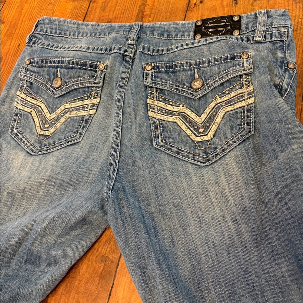 Harley-Davidson Women's Blue Boot Cut Jeans - Picture 5 of 9
